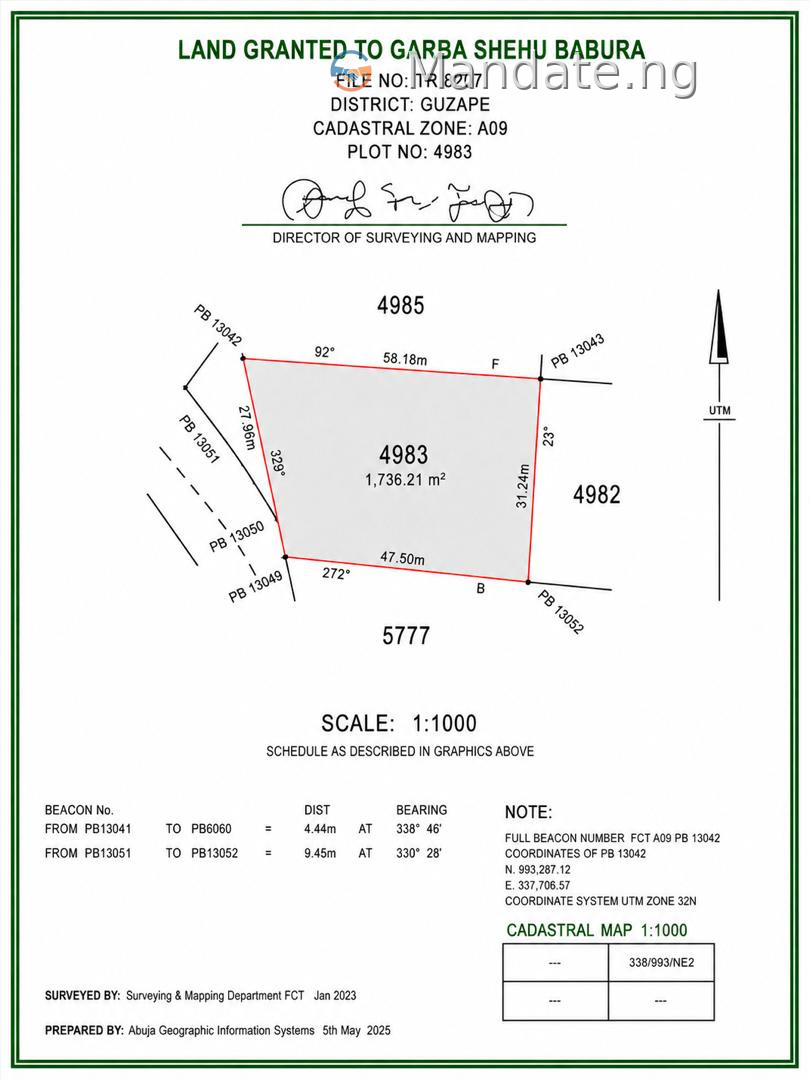 Residential land for sale in Guzape Bala For Sale in in Guzape Bala Guzape Guzape District FCT photo 7