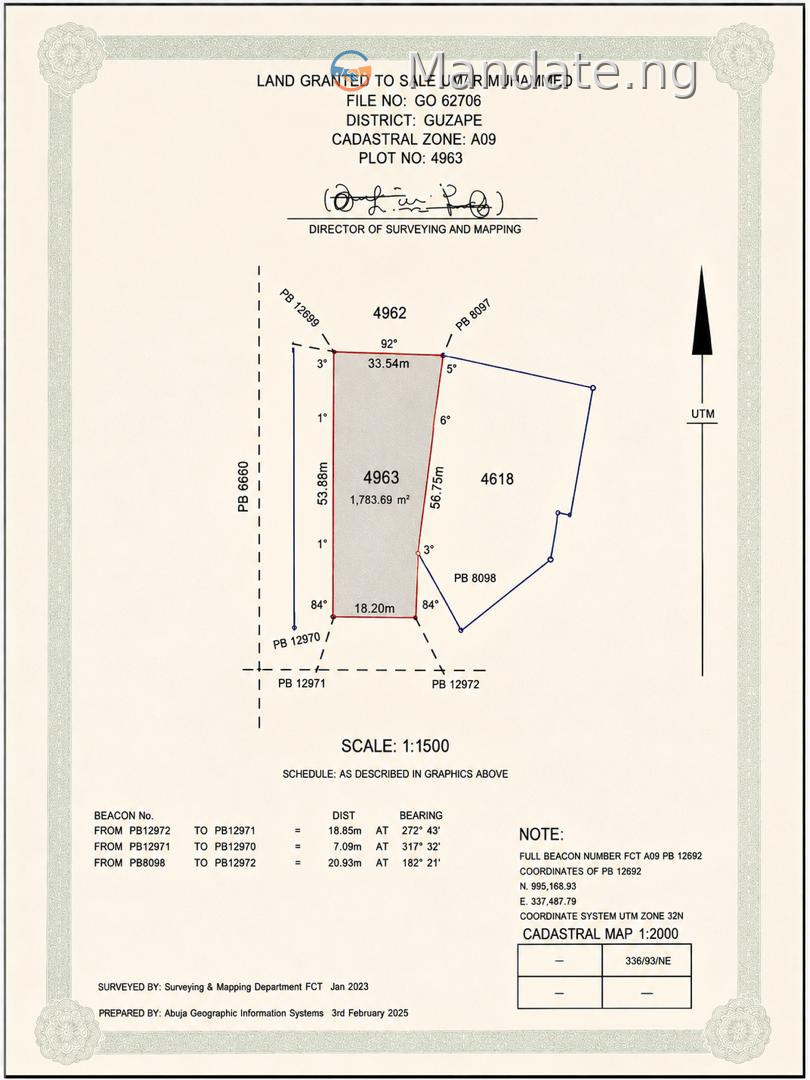 Residential land for sale in Guzape Bala For Sale in in Guzape Bala Guzape Guzape District FCT photo 9